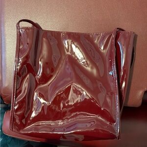Glossy Burgundy Shoulder Bag